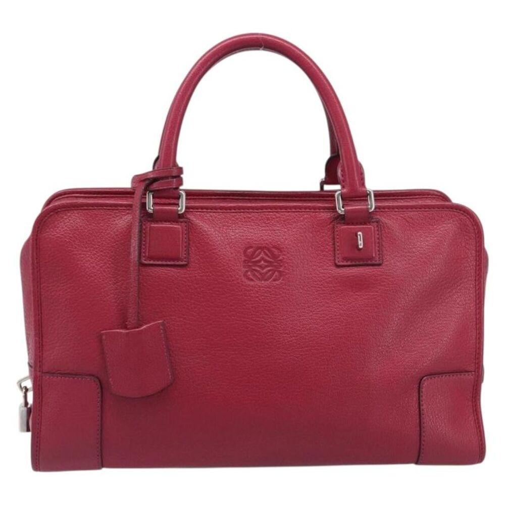 Loewe Amazona Leather Red Leather Handbag